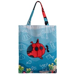 Dive Scuba Ocean Sea Water Fish Zipper Classic Tote Bag by Simbadda