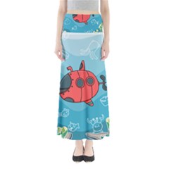 Dive Scuba Ocean Sea Water Fish Full Length Maxi Skirt by Simbadda