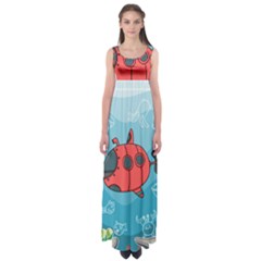 Dive Scuba Ocean Sea Water Fish Empire Waist Maxi Dress by Simbadda