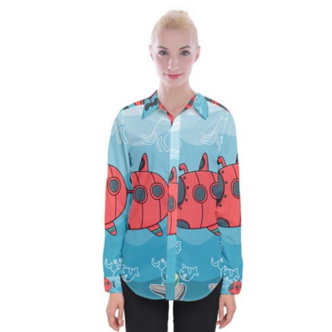 Dive Scuba Ocean Sea Water Fish Womens Long Sleeve Shirt by Simbadda