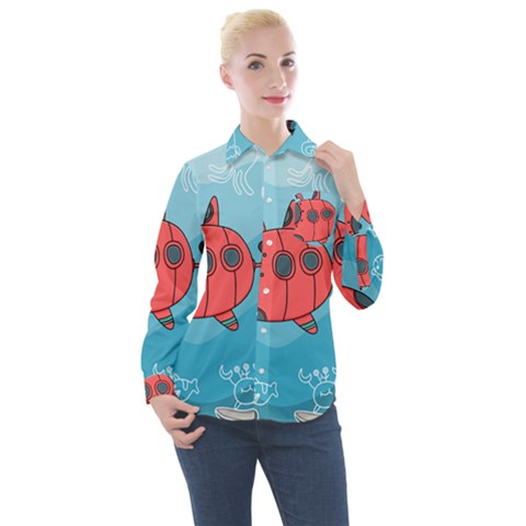 Dive Scuba Ocean Sea Water Fish Women s Long Sleeve Pocket Shirt by Simbadda