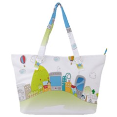 City Village Digital Home Town Full Print Shoulder Bag by Simbadda