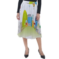 City Village Digital Home Town Classic Velour Midi Skirt  by Simbadda