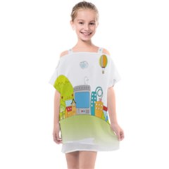 City Village Digital Home Town Kids  One Piece Chiffon Dress