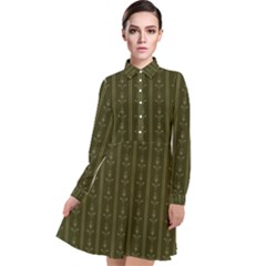 Vintage Wallpaper Vintage Wallpaper Long Sleeve Chiffon Shirt Dress by Simbadda