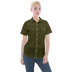 Vintage Wallpaper Vintage Wallpaper Women s Short Sleeve Pocket Shirt