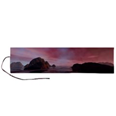 Rocks Sky Landscape Sea Wave Roll Up Canvas Pencil Holder (l)