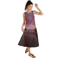 Rocks Sky Landscape Sea Wave Summer Maxi Dress by Simbadda