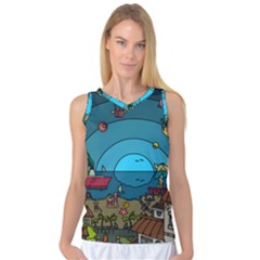 Artwork Art Kids Design Creative Women s Basketball Tank Top by Simbadda