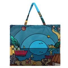 Artwork Art Kids Design Creative Zipper Large Tote Bag by Simbadda