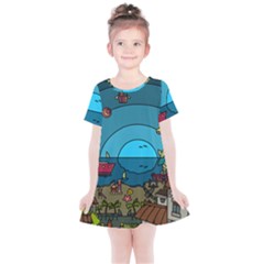 Artwork Art Kids Design Creative Kids  Simple Cotton Dress by Simbadda