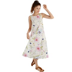 Floral Pattern Background Summer Maxi Dress