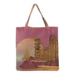 Planet Rocks City Base Fiction Grocery Tote Bag by Simbadda