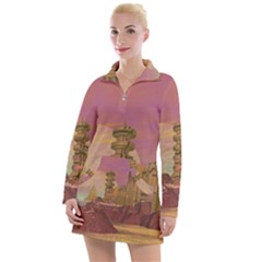 Planet Rocks City Base Fiction Women s Long Sleeve Casual Dress by Simbadda