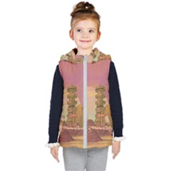 Planet Rocks City Base Fiction Kids  Hooded Puffer Vest by Simbadda