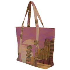 Planet Rocks City Base Fiction Zip Up Canvas Bag by Simbadda