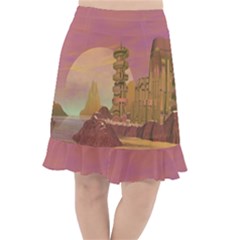 Planet Rocks City Base Fiction Fishtail Chiffon Skirt