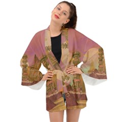 Planet Rocks City Base Fiction Long Sleeve Kimono