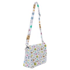 Summer Pattern Design Colorful Shoulder Bag With Back Zipper by Simbadda