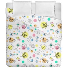 Summer Pattern Design Colorful Duvet Cover Double Side (california King Size) by Simbadda