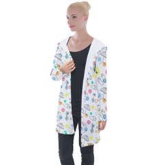 Summer Pattern Design Colorful Longline Hooded Cardigan by Simbadda