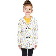 Summer Pattern Design Colorful Kids  Double Breasted Button Coat by Simbadda