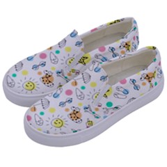 Summer Pattern Design Colorful Kids  Canvas Slip Ons by Simbadda