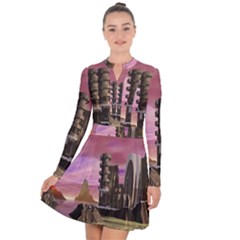 Planet Rocks City Base Fiction Long Sleeve Panel Dress by Simbadda