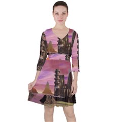 Planet Rocks City Base Fiction Ruffle Dress by Simbadda