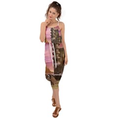 Planet Rocks City Base Fiction Waist Tie Cover Up Chiffon Dress