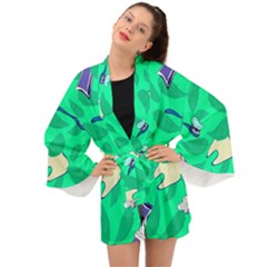 Pattern Seamless Background Desktop Long Sleeve Kimono