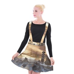 Planet Moon Rocks City Fiction Suspender Skater Skirt by Simbadda