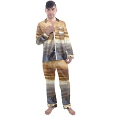 Planet Moon Rocks City Fiction Men s Satin Pajamas Long Pants Set by Simbadda