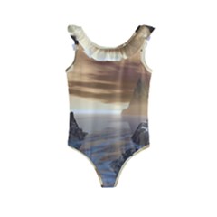 Planet Moon Rocks City Fiction Kids  Frill Swimsuit by Simbadda