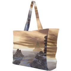 Planet Moon Rocks City Fiction Simple Shoulder Bag by Simbadda