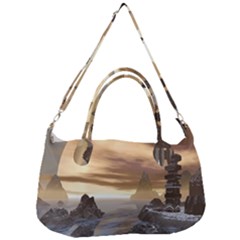 Planet Moon Rocks City Fiction Removal Strap Handbag by Simbadda