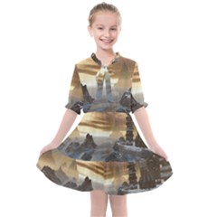 Planet Moon Rocks City Fiction Kids  All Frills Chiffon Dress