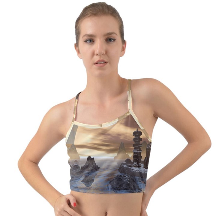 Planet Moon Rocks City Fiction Mini Tank Bikini Top