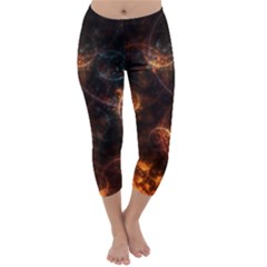 Fractal Pattern Background Space Capri Winter Leggings  by Simbadda