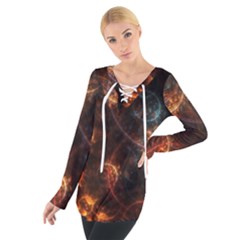 Fractal Pattern Background Space Tie Up Tee by Simbadda