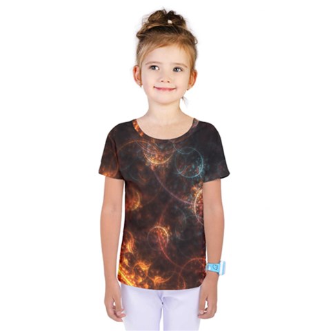 Fractal Pattern Background Space Kids  One Piece Tee by Simbadda