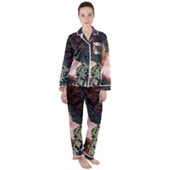 The Background Model Creative Satin Long Sleeve Pyjamas Set by Simbadda