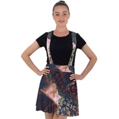 The Background Model Creative Velvet Suspender Skater Skirt