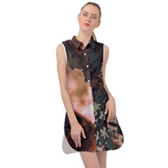 The Background Model Creative Sleeveless Shirt Dress