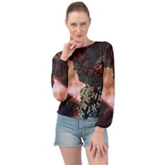 The Background Model Creative Banded Bottom Chiffon Top