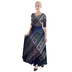 Fractals 3d Graphics Shapes Half Sleeves Maxi Dress by Simbadda