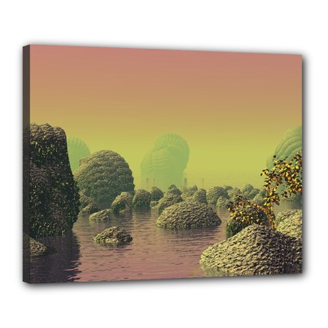 Planet Water Sea Landscape Space Canvas 20  X 16  (stretched) by Simbadda