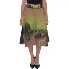 Planet Water Sea Landscape Space Perfect Length Midi Skirt by Simbadda