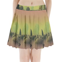 Planet Water Sea Landscape Space Pleated Mini Skirt by Simbadda