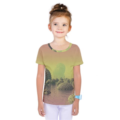 Planet Water Sea Landscape Space Kids  One Piece Tee by Simbadda